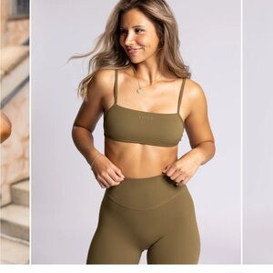 P'tula Olive Sports Bra Feathertech Element Bra in Cypress M